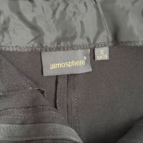 atmosphere Black Front Zipper Pencil Skirt Sz 10 - Picture 11 of 13